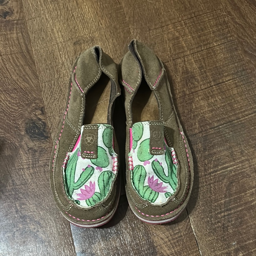 Ariat Brown and Green Cactus Slip-On Shoes